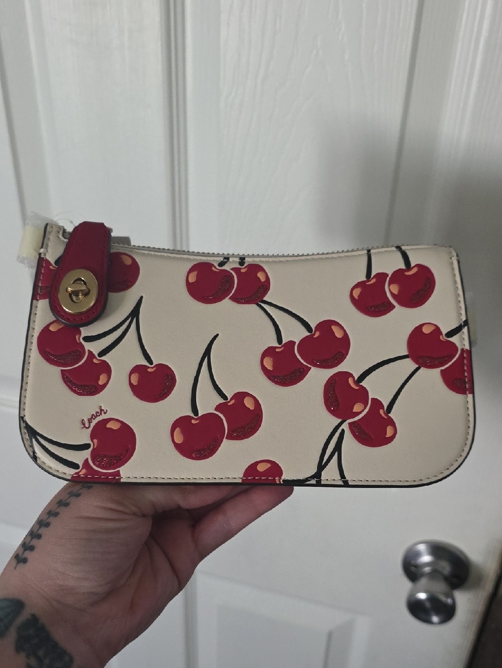 Coach Penn Shoulder Bag with Cherry Print